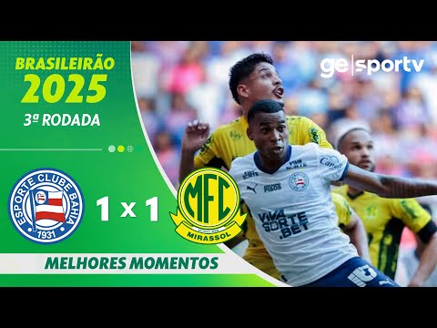Gols e lances de Bahia x Mirassol