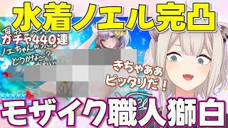 【ホロドリ】水着ガチャを引くためにモザイクを作ってきた職人ししろん【ホロライブ獅白ぼたん切り抜き】