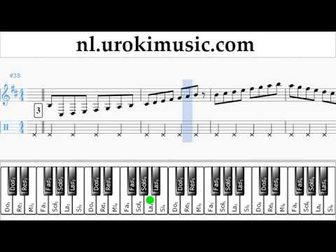 Pianoles (rechter hand) Luis Fonsi - Despacito Muzieknoten Cursus Deel#1 um-a374