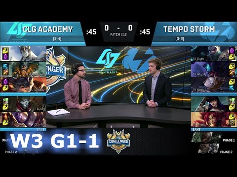 CLG Academy vs Tempo Storm (w/ Freeze & Selfie) Game 1 | Week 3 S7 NA CS Summer 2017 | CLGA vs TS G1