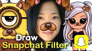 FACE REVEAL!! How to Draw Snapchat Dog Filter + Snapchat Draw So Cute Characters