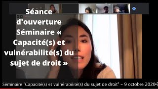 Download the video "Genèse du séminaire « Capacité(s) et vulnérabilité(s) du sujet de droit », par Benoît Eyraud"