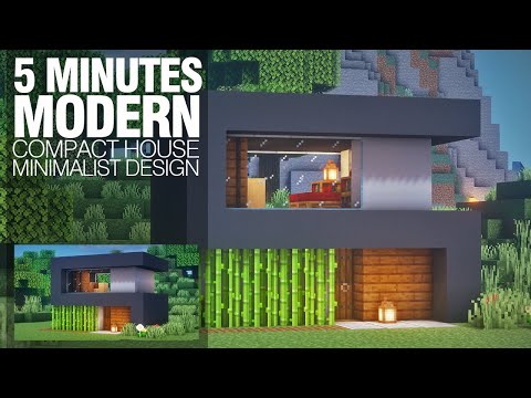 Minecraft Build : Modern Compact House : 5 Minutes Modern House : A Real Architect's Design