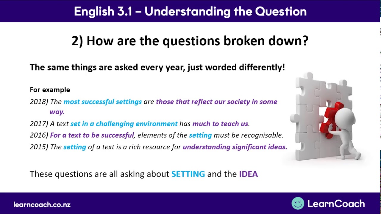 NCEA English Level 3 Written Text: Understanding the Question