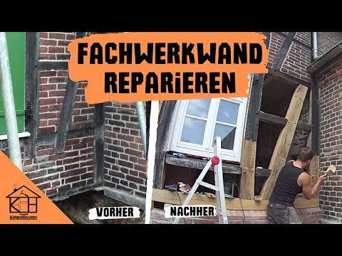 Repairing timber-framed walls (misaligned joints, incorrect tenons, sill beams) Timber-framed hou...