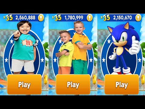 Tag with Ryan vs Vlad & Niki Run vs Sonic Dash All Characters