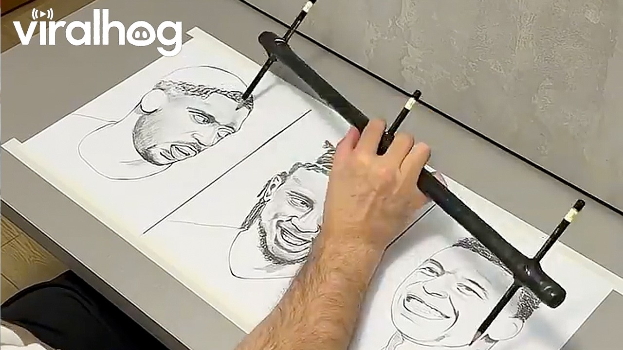 Three Portraits Simultaneously || ViralHog