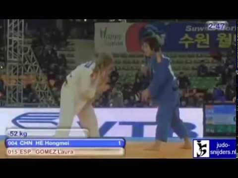 Judo 2010 Suwon: Hongmei He (CHN) - Laura Gomez (ESP) [-52kg].