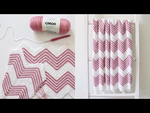 Crochet Front Loop Chevron Blanket Video