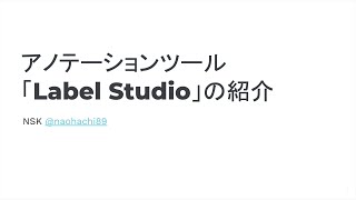 【NLP Hacks vol.4】 アノテーションツール「Label Studio」紹介