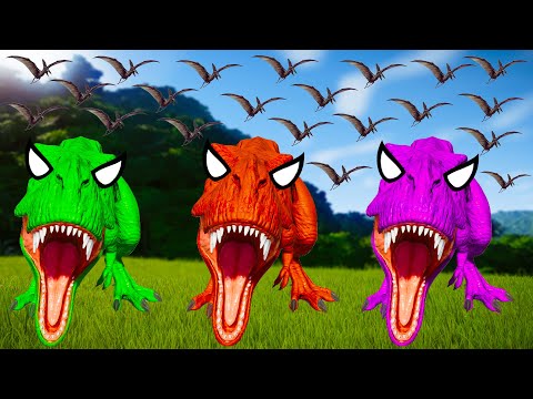 T-REX COLOR PACK vs GODZILLA vs INSPINEDORAPTOR vs ALBERTOSAURUS - Jurassic World Evolution