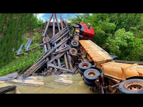 Top - 10 Caminhoneiros em Apuros - Travessias em Pontes Perigosas 😨