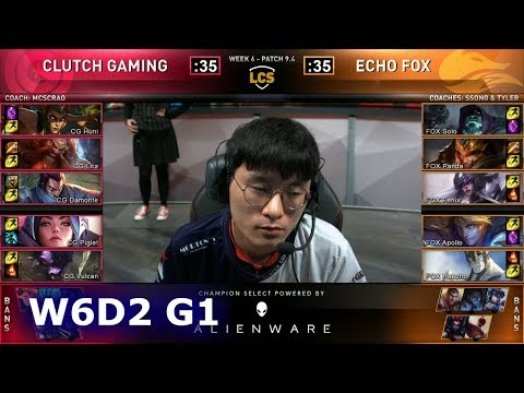 CG vs FOX | S9 LCS Spring 2019 Week 6 Day 2 | Clutch Gaming vs Echo Fox W6D2