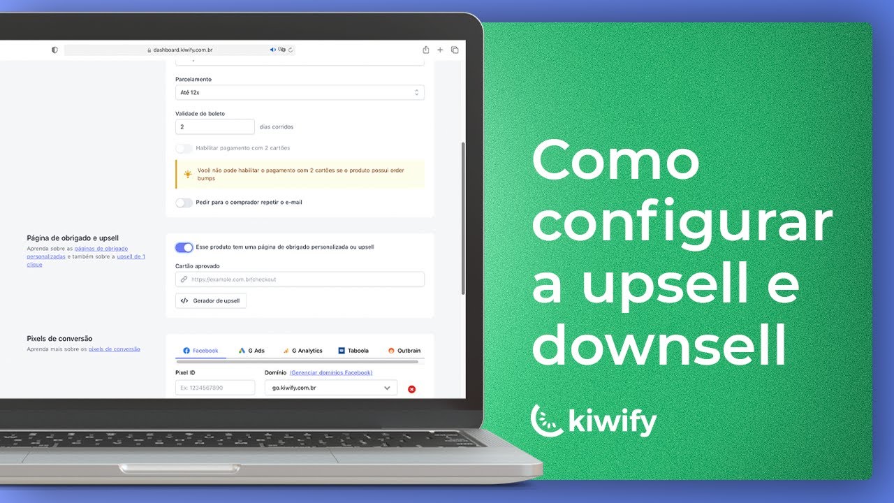 Como configurar a upsell e downsell