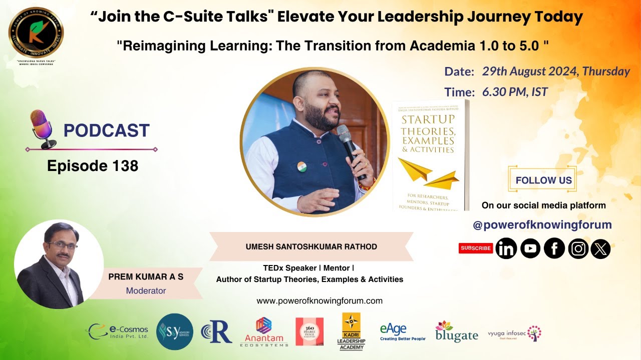 Linkedin Live Podcast Episode 138 -Reimagining Learning: The Transition from Academia 1.0 to 5.0