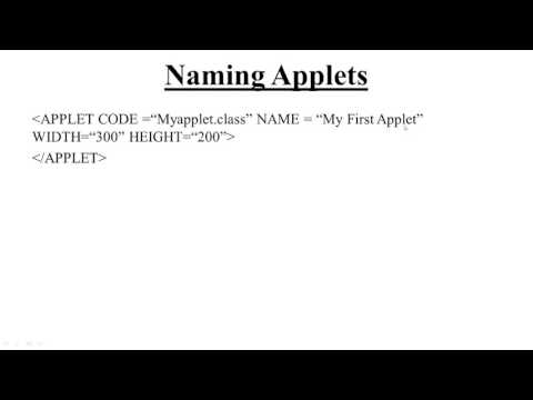 Naming Applets in Java Applet Hindi