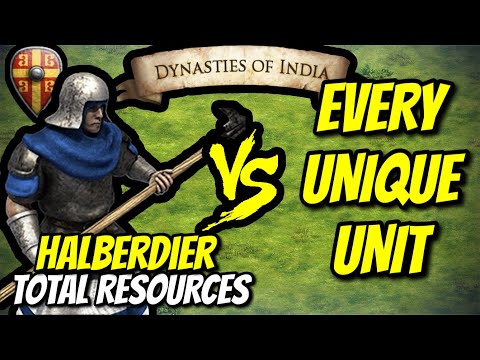 HALBERDIER (Byzantines) vs EVERY UNIQUE UNIT (Total Resources) | AoE II: DE