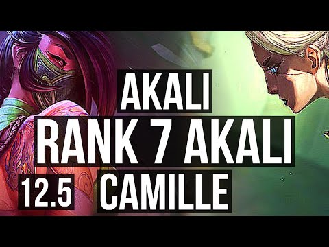 AKALI vs CAMILLE (TOP) | 8 solo kills, Rank 7 Akali, Legendary, 19/3/2 | TR Challenger | 12.5