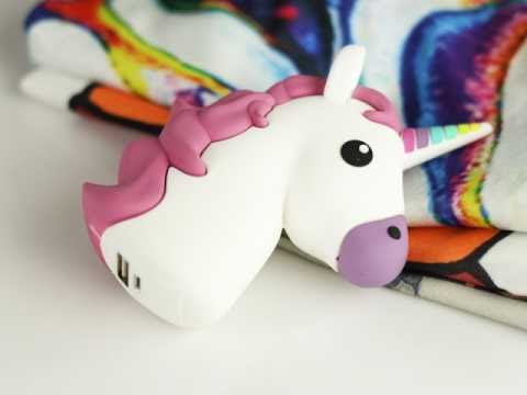 Śliczny Power bank TĘCZOWY JEDNOROŻEC 4000mAh