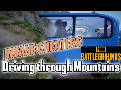 Insane Cheaters Driving Through Mountain - Names On - PUBG PC