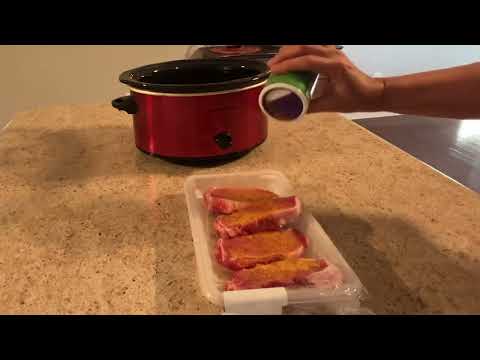 Easy Crockpot Pork Chops and Green Beans/ ‘Husband approved!