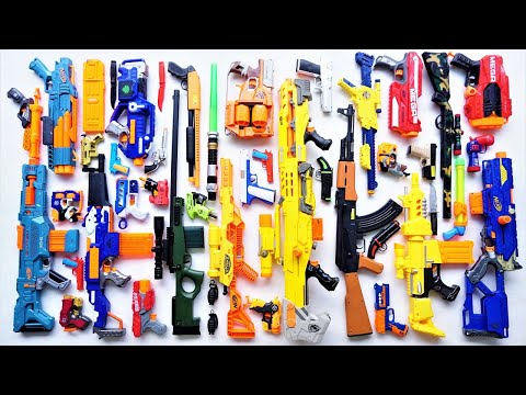 Collecting 7 Sniper Gun ASSAULT RIFLE AK47 Gun Nerf MEGA Military Sniper AWM Sniper Gun Grenade