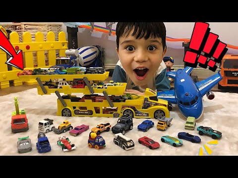 🔴Oyuncak arabalar taşıyıcı kamyon kepçe itfaiye hothweels polis ambulans buldozer yarış arabası 