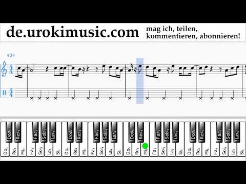 Klavier Lernen (rechte Hand) Clean Bandit - Rockabye ft Sean Paul Anne-Marie Tabulatur Teil#2 um