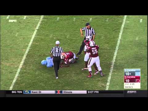 2015 USC vs UNC - Kelsey Griffin and Darius English Sack