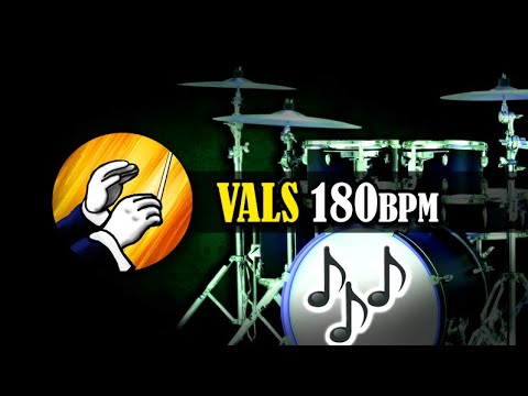 180 bpm - 3/4 "ritmo de VALS en Batería para practicar" Practicador