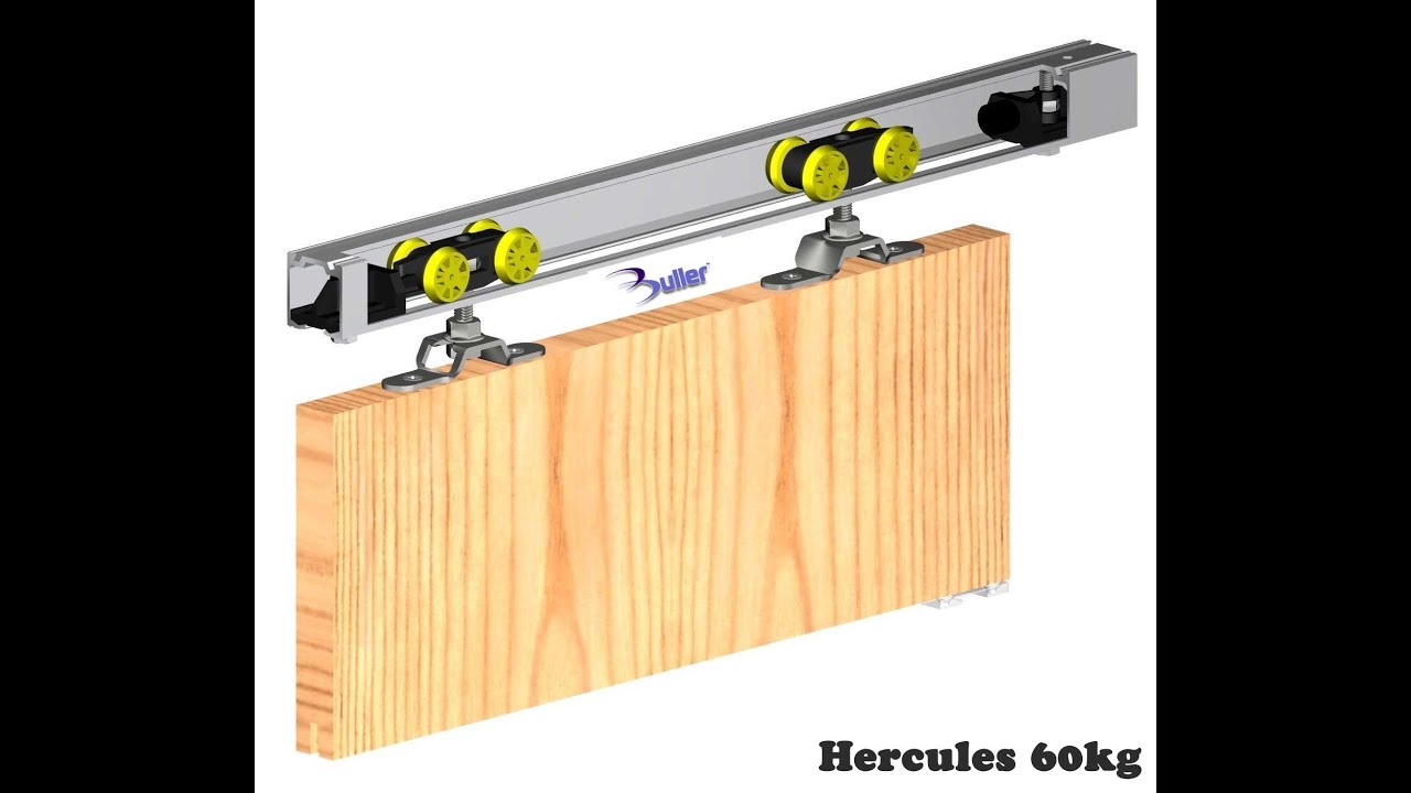 Watch video Hercules Sliding Door Gear - Top hung Track and rollers for 60kg or 120kg doors from Buller Ltd Now Hercules Sliding Door Gear - Top hung Track and rollers for 60kg or 120kg doors from Buller Ltd