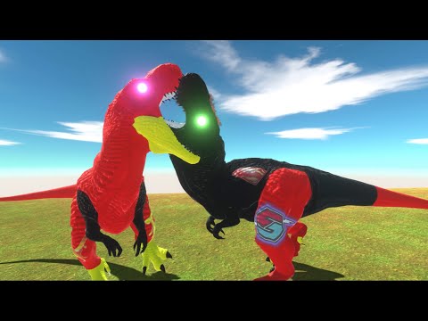 SUPERMAN T-REX vs SUPERMAN T-REX DEATH RUN - Animal Revolt Battle Simulator