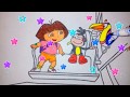 Dora The Explorer Dora On The Swing Дора на качелях Coloring For Children
