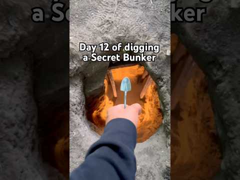 Day 12 digging a Secret Bunker in my mom’s greenhouse! #spoontobunker