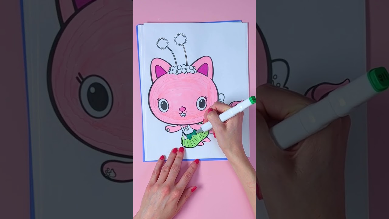 Super Satisfying Kitty Fairy Coloring Page! | GABBY'S DOLLHOUSE