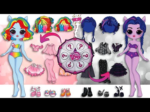 MLP Switch Up How to Become Wednesday! Addams and Enid! Extreme Makeover | Paper Dolls & Crafts