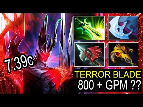 Terrorblade Fast Farm 800 + GPM with MANTA + BUTTERFLY 7.39c build Dota 2