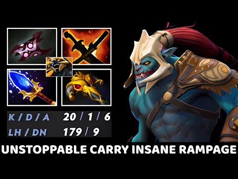 HUSKAR Unstoppable Carry Insane Rampage 7.39 Dota 2