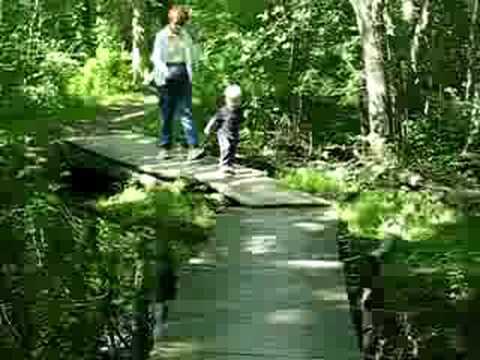 Nate running on the boardwalk in Concord, MA