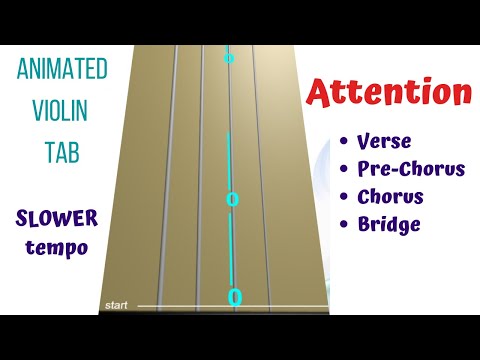 ATTENTION 🎧 Charlie Puth — Violin Tutorial | LIVE Violin | Animated Violin TAB | SLOWER Tempo