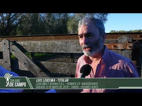 Luis Ledesma - Ledesma y Arana, Remate 23° aniversario - Sabado. 12 de mayo de 2018 - Tandil