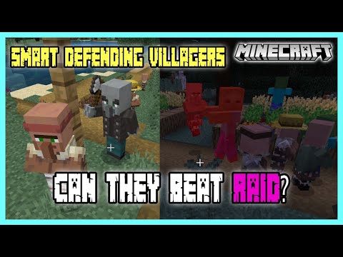 Mailson Wei - Can They Beat The Raid? Is This Overpowered? Minecraft Bedrock Self Defending Smart Villagers Addon