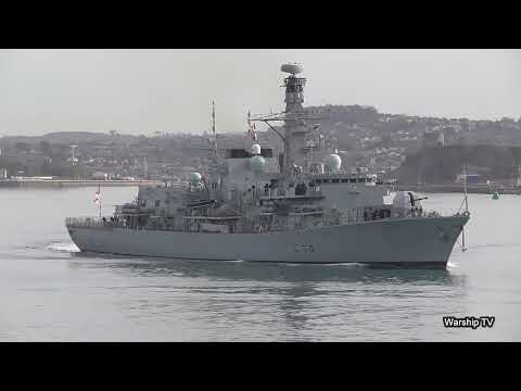HMS PORTLAND F79 ENTERS DEVONPORT NAVAL BASE AT DEVILS POINT - 11th February 2022