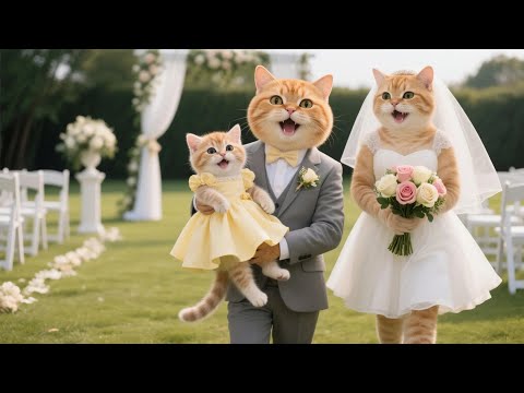Ginger Joins Papa Cat and Mama Cat for a Wedding Anniversary Photoshoot 📸🐱❤️ | Funny Cat Videos