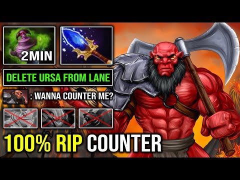 100% Anti-Counter Pick Deleted Ursa From Offlane with New 7.28c First Item Urn of Shadows Axe DotA 2