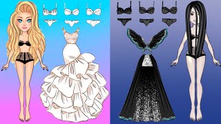 Download lagu Paper Dolls Bride Rapunzel Dress Up / Dresses Handmade Quiet Book Barbie Story & Crafts mp3
