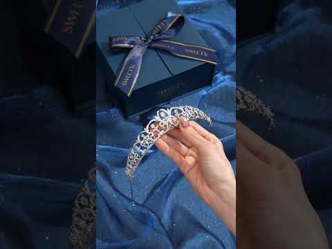 SV Silver Bibi Imperial Zircon Tiara-Crowns & Tiaras | SWEETV