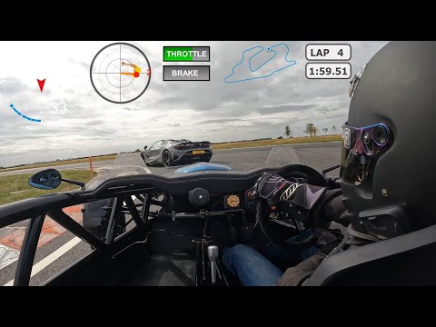 Ariel Atom 4 catching McLaren 750S Supercar - Bedford - 7 Aug 25- Racebox Dashware GoPro