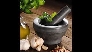 KESPER 71501 Mortaio con Pestello Tradizionale Tutto in Granito 16x8 cm