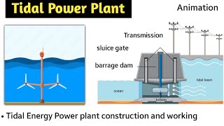 tidal energy | tidal power plant in hindi | animation | working | barrage type | double basin type